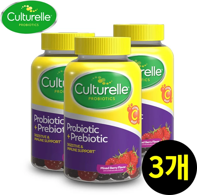 Culturelle 프로바이오틱 플러스 프리바이오틱 구미젤리 혼합 베리 52개, 3개, 52정 - 쿠팡