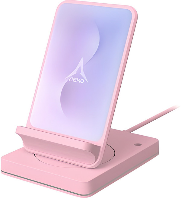 앱코 회전 거치대 고속 무선 충전기 ACD20, 핑크, 1개