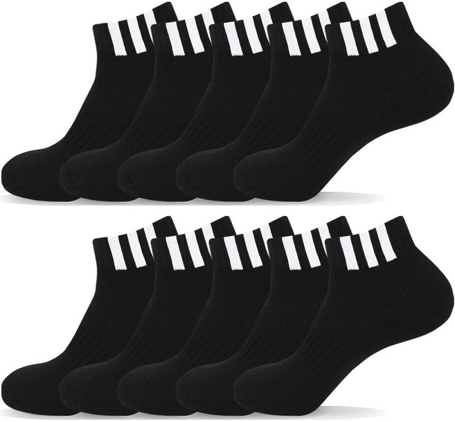 메가양말 삼선 이중바닥 남자 스포츠양말 단목 10켤레 국산고품질, 10개, 블랙