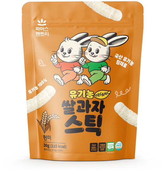 파머스팬트리 유기농 쌀스틱, 1개, 30g, 현미