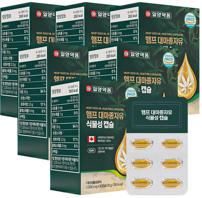 일양약품 햄프 대마종자유 식물성 캡슐 1000mgx30캡슐, 6개, 30캡슐