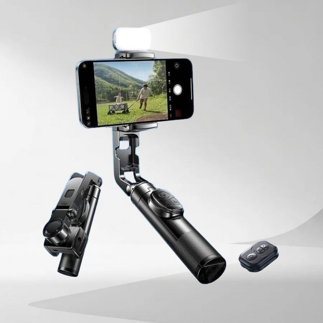 아이폰 스마트폰 미니 셀카봉 짐벌, E. 블랙 업그레이드된 필라이트 파노라마 뷰티