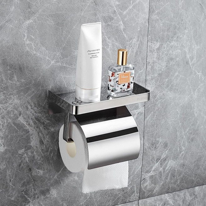 하우쏠 프리미엄 스텐304 휴지걸이 덮개형, 덮개형 유광, 1개, 실버 유광