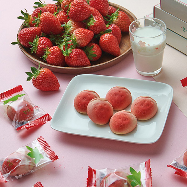 논산 딸기빵 (간식 디저트 선물용), 1개, 168g