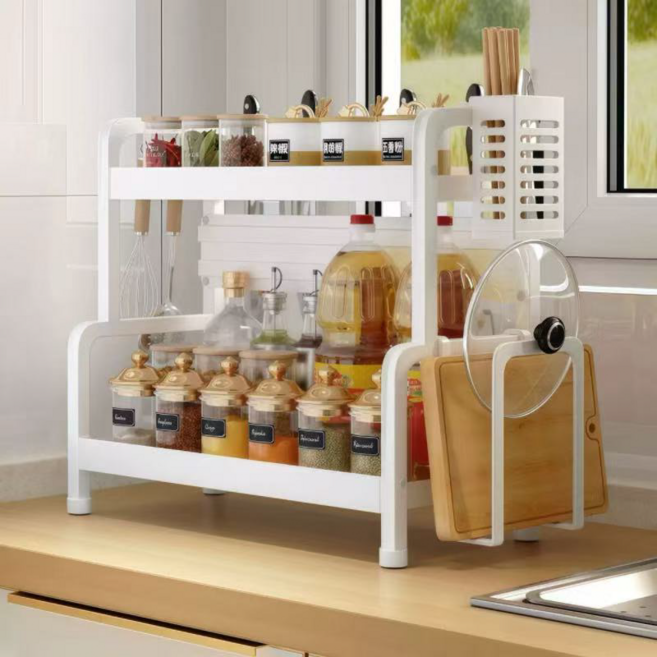 거와스 다용도 철제 주방 정리 수납 선반, 1개, 화이트