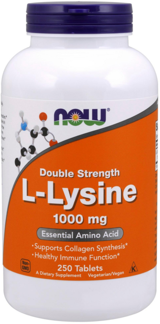 NOW Foods L-離胺酸錠 1000mg, 250顆, 1罐