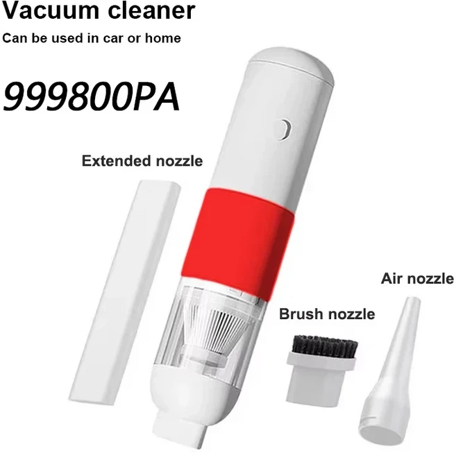 샤오미 미지아 자동차 진공 청소기 강력한 고출력 흡입 미니 무선 핸드헬드 집진기 사이클론 가정용 신제, 05 red Set