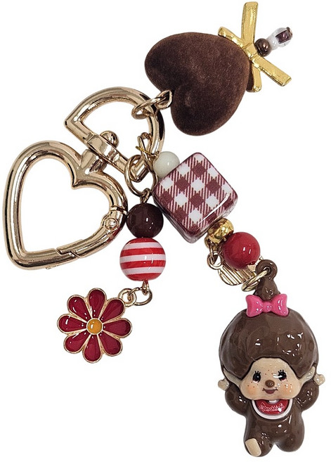 몬치치 플라워 키링, 1개, 몬치치짱