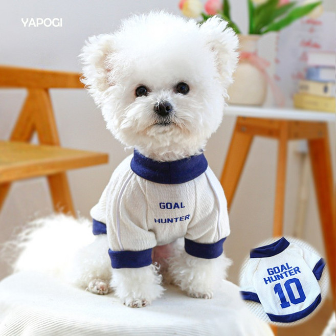 애견옷 강아지 축구유니폼 얇은 쿨티셔츠, 1개, 흰색