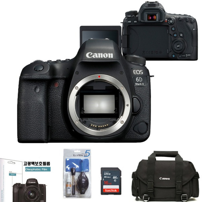 (Canon) EOS 6D Mark II BODY+LCD보호필름+정품DSLR가방+크리닝킷+SD128GB 메모리풀패키지