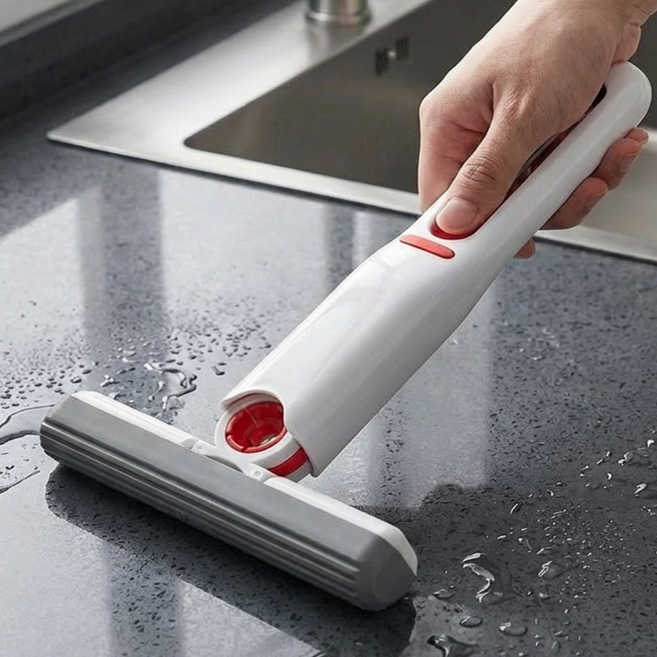 커브업 물기제거 원터치 스펀지 밀대 스퀴지 본품 + 스펀지 구성, 1세트