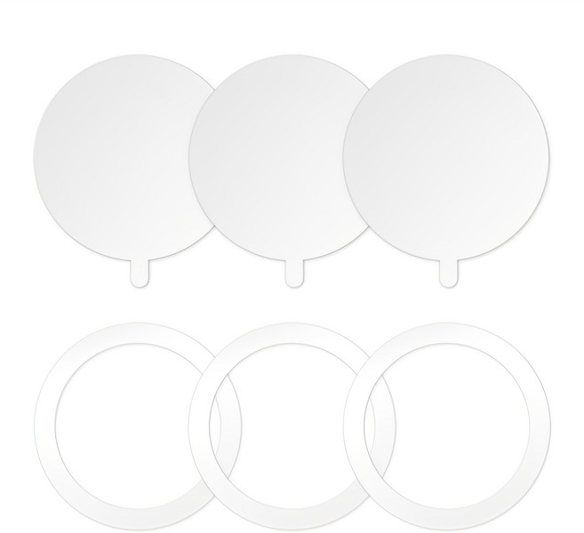 제이엔 맥세이프 호환 자석스티커 3개+보호필름 3개, 화이트, 1세트