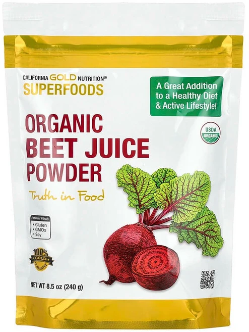 California Gold Nutrition 슈퍼 푸드 유기농 비트즙 분말 240g(8.5oz) CGN-01213, 1개 - 쿠팡