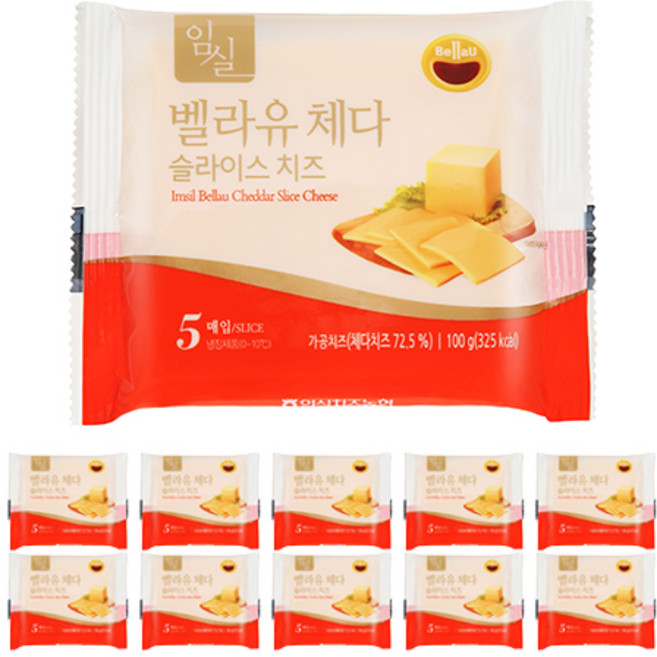 임실치즈농협 체다슬라이스 치즈, 10개, 100g