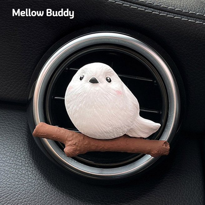 멜로우버디 뱁새 차량용 석고 방향제 디퓨저 선물용 답례품 차량꿀템, 1세트