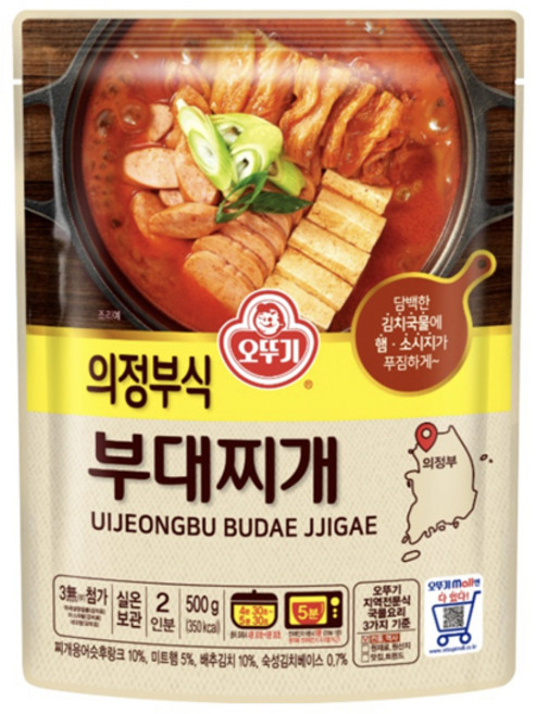 오뚜기 의정부식 부대찌개, 4개, 500g