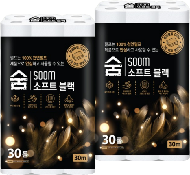 더착한 더 착한 화장지 무형광 3겹 30M 30롤 2팩, 2개