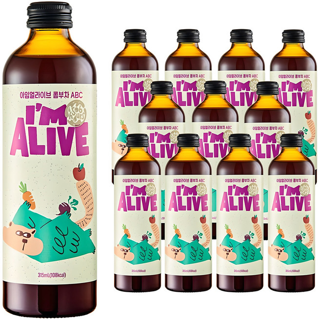 아임얼라이브콤부차 ABC, 315ml, 12개