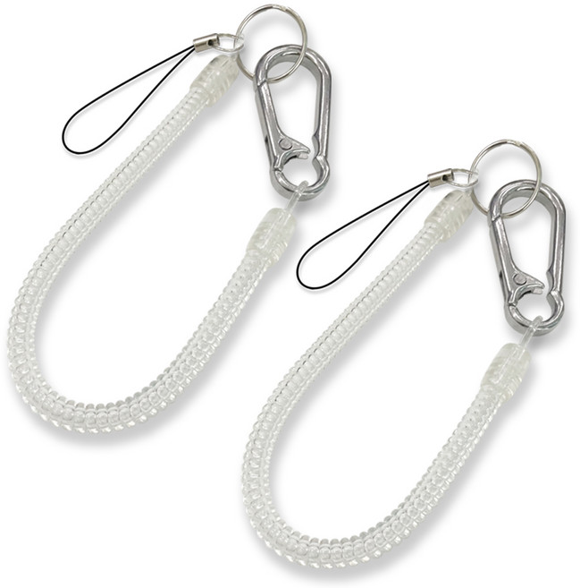 카라비너 스프링 스트랩 슬림 268mm 2P 분실 도난 방지, 투명 268mm, 2개