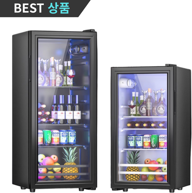 이지쿨링 미니 쇼케이스 냉장고 업소용 술냉장고 소주 맥주 가정용 술장고 음료수, 92L기본형(백색등)