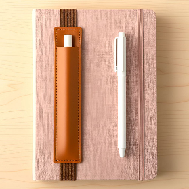 INVO8 프리미엄 가죽 펜홀더 다이어리 노트, 1개, 브라운