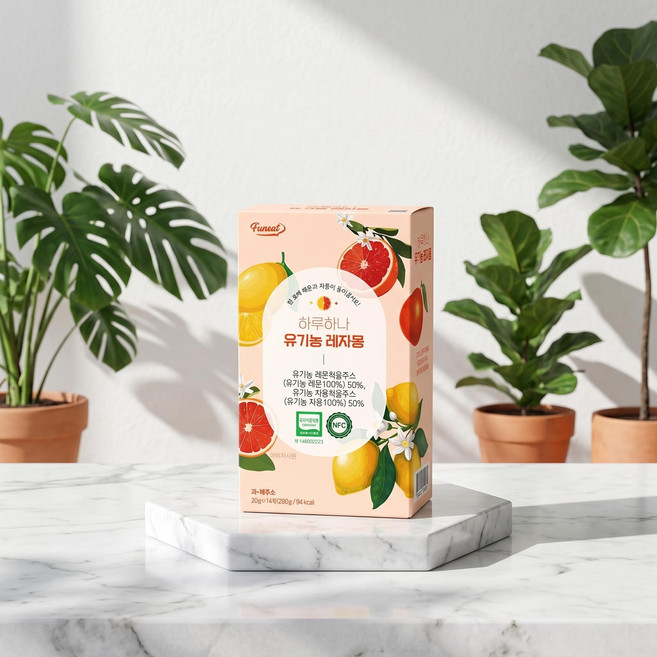 [전용 보틀 증정] 퍼니트 이상우 하루하나 유기농 100% 레자몽 레몬즙+자몽즙 280ml 4개