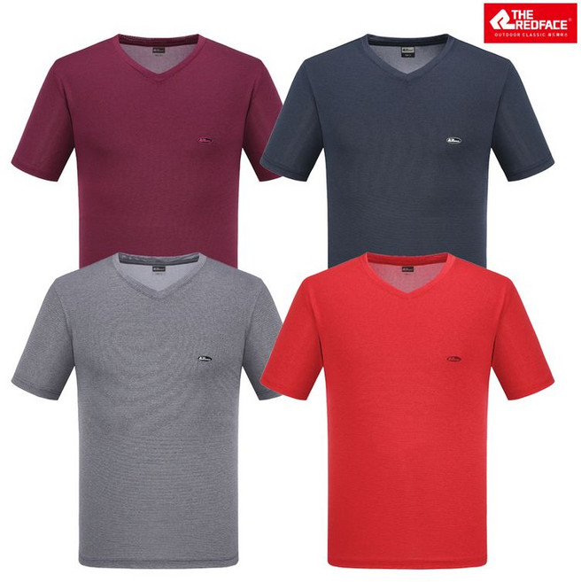 [레드페이스 본사] 남성 파러웨이델타브이넥하프티셔츠 REWMTSMBE923