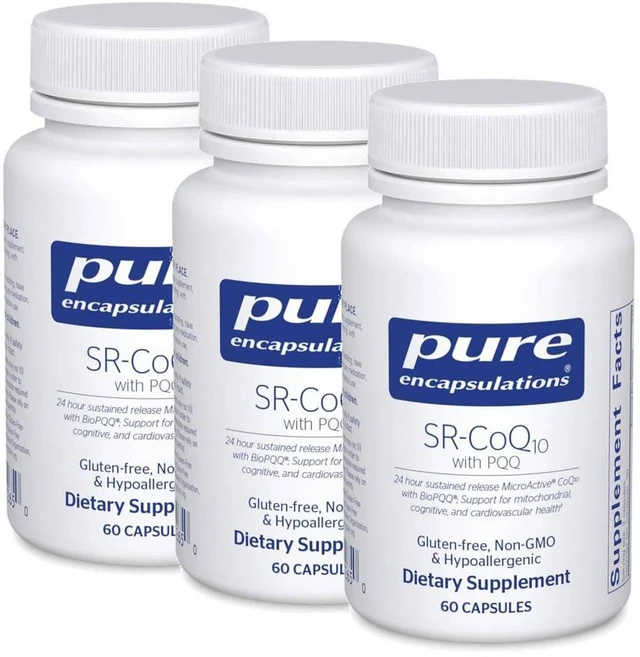 퓨어인캡슐레이션 SR-코큐텐 PQQ 함유 캡슐 Pure Encapsulations SR-CoQ10, 3개, 60정 - 쿠팡