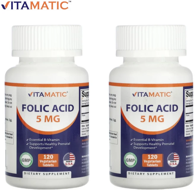 Vitamatic Folic Acid 5mg 120정 2개 - 쿠팡