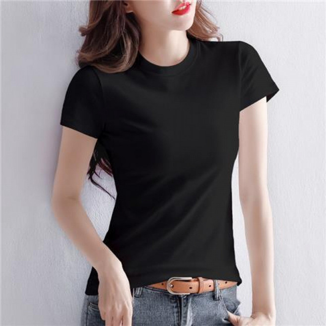 루이영 여성 반팔티 라운드넥 무지 반팔 티셔츠