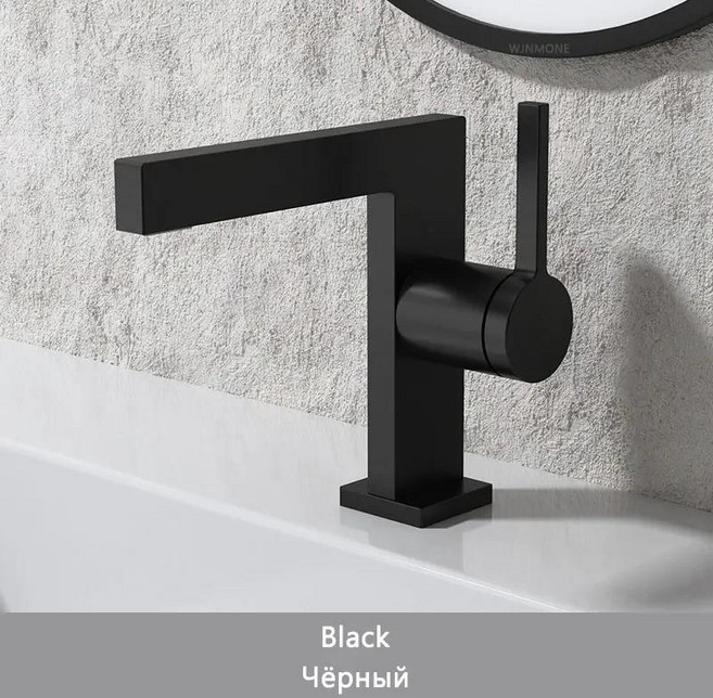 욕실 싱크대 황동 대야 수도꼭지 럭셔리 일반 세면대 믹서 손 세척 매트 그레이 새로운 디자인 워시 뜨거운, 01 G1/2, 02 Black Short