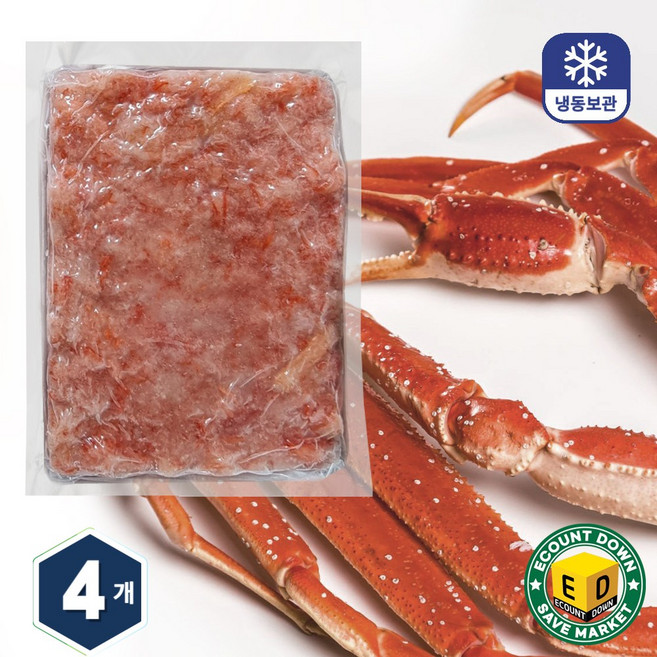 국내산 냉동 붉은대게살 홍게살 다리살 파지 A급, 4개, 700g