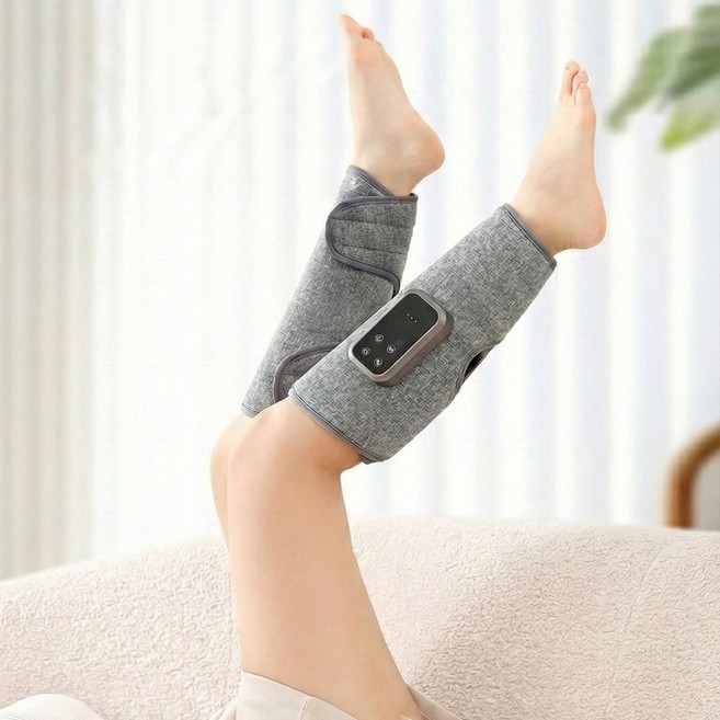 한일메디컬 무선 온열 공기압 강도조절 다리공기압온열 마사지기 허벅지 무릎 종아리 발등 발바닥, 그레이, 종아리마사지기 한쪽