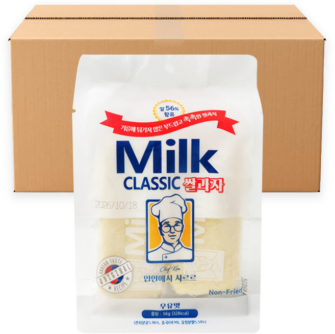 밀크클래식 쌀과자 (우유맛) 56g (소) (1타 12개입), 12개