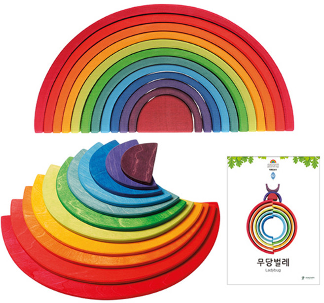 [그림스] 발도르프 교구 원목장난감 빅레인보우 3종세트