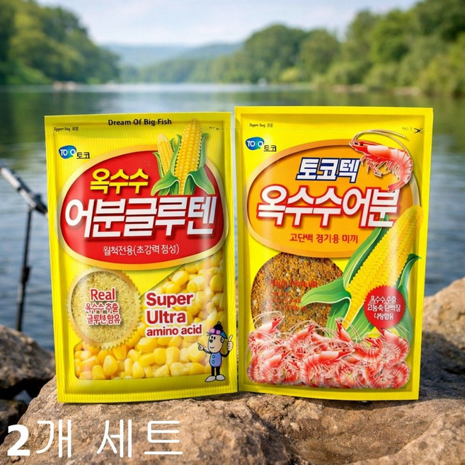 토코 옥어텐 옥수수 (어분글루텐 + 어분) 민물떡밥 붕어떡밥, 1세트, 750g