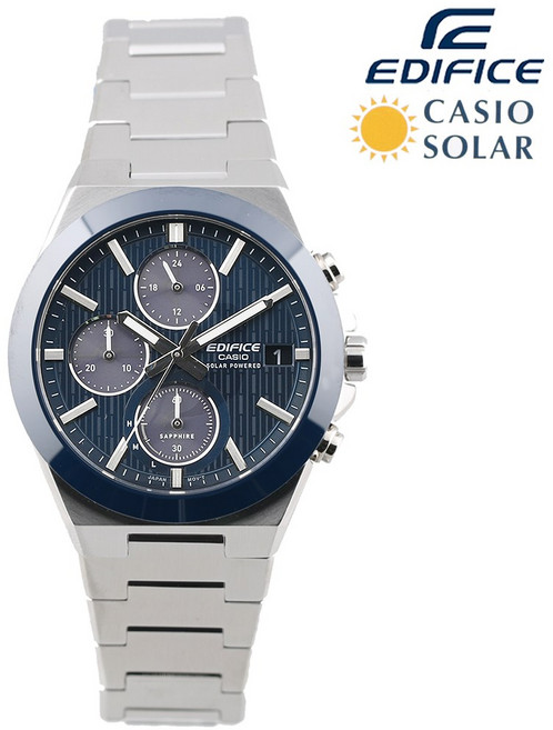 카시오 에디피스 세라믹 베젤 태양광 충전 손목시계 EFS-S650D-2A