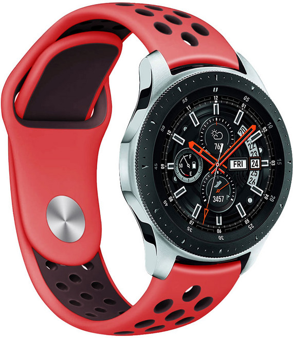 갤럭시 워치6 클래식 43mm 호환 투톤 스포츠 스트랩, 핑크-화이트(20mm), 1개