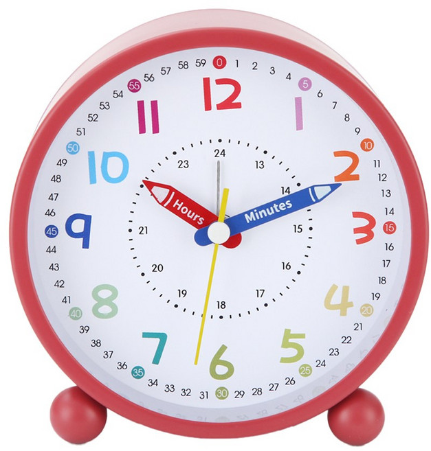 주니로와 비비드 무소음 탁상시계 레트로 알람시계, 빨강