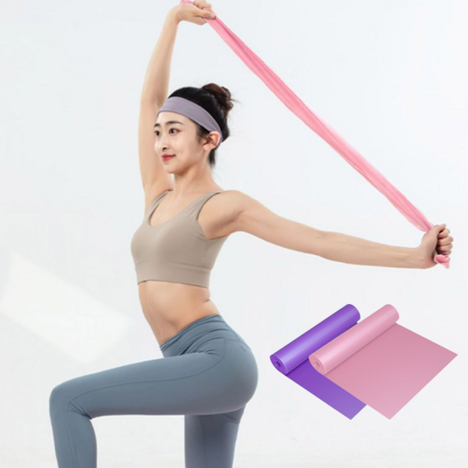루비코어 고탄력 라텍스 요가밴드, 2개, 핑크퍼플