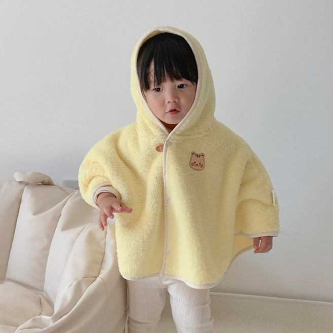 돗투돗 큐비 벨보아 겨울 아기 망토블랭킷 아기띠 사용가능, 돗람이(옐로우)