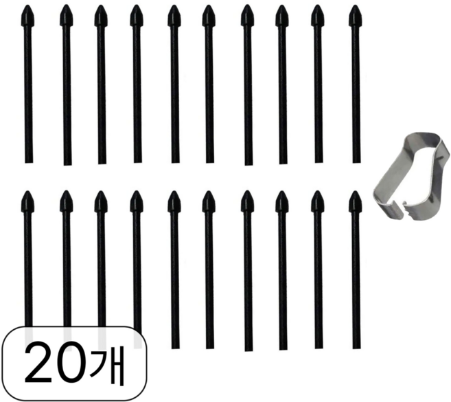 마스터펜 삼성 갤럭시 갤럭시탭 호환 S펜 교체용 펜촉, 20개, 블랙