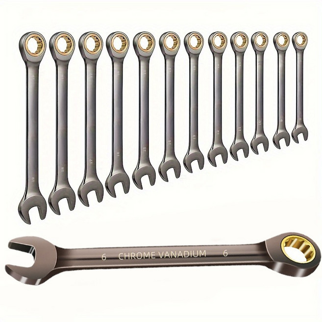 tinduo 니켈 도금 플렉시블 기어 라쳇렌치 스패너, 13mm