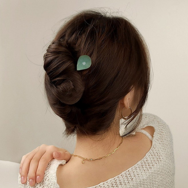 [자체제작/초콜리트쥬얼리] 멜던 물방울 15cm 올림머리 헤어 젓가락 비녀 10컬러