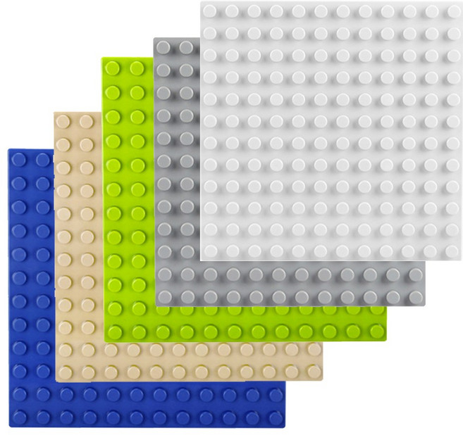 듀플로 큰블럭 호환 놀이판 조립판 단면 12X12칸 19X19CM, 베이지, 1개