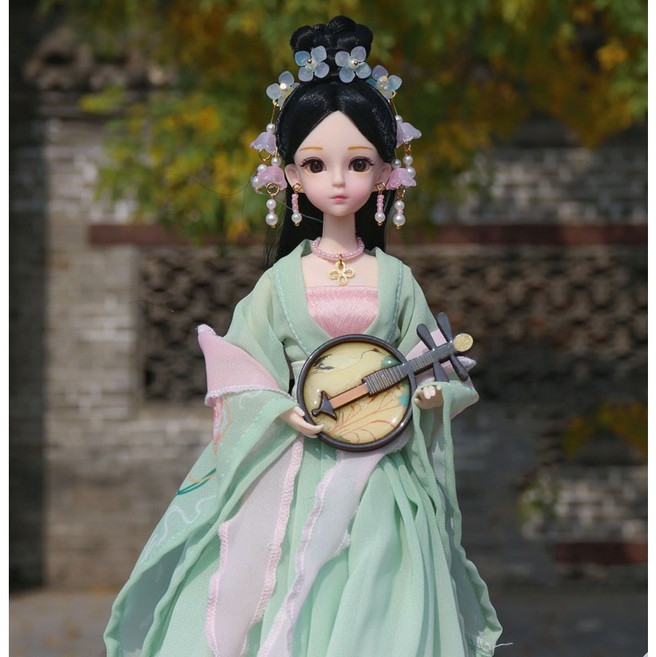 구체관절인형30cm 고전풍 드레스 풀세트 고대공주 사람인형, 그린 공주, 1개, 30cm