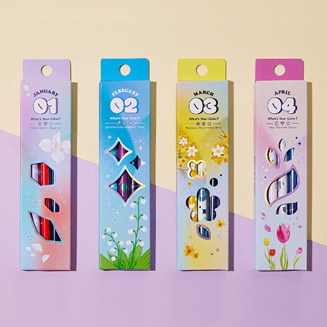 모나미 프러스펜 3색세트 (월별 탄생화+탄생석+별자리), 8월 세트