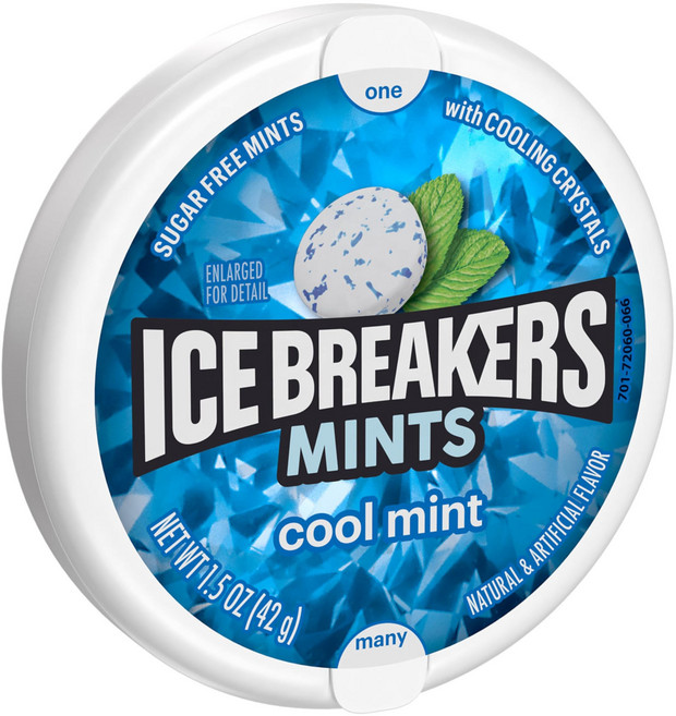 아이스 브레이커스 쿨 민트 무설탕 민트 틴 1.5온스 ICE BREAKERS Cool Mint Sugar Free Mints Tin 1.5 oz, 42g, 1개