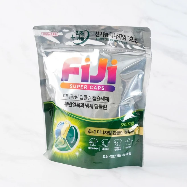 피지 수퍼캡스 디나자임 딥클린 허브향 캡슐세제, 26개입, 1개 - 쿠팡