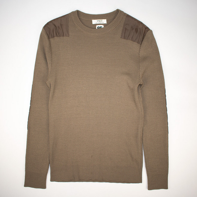 TNGT 다크베이지 모 라운드넥 긴팔 니트티셔츠 95 여성 WN1795 자바구제창고